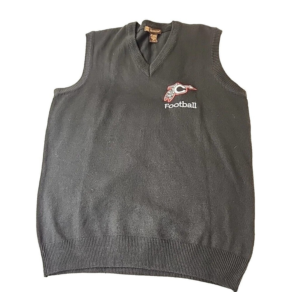 Vintage Harriton Football Team Embroidered Sweater Vest‎ Mens Medium